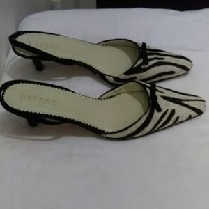 Black and white evening out strapped shoes
